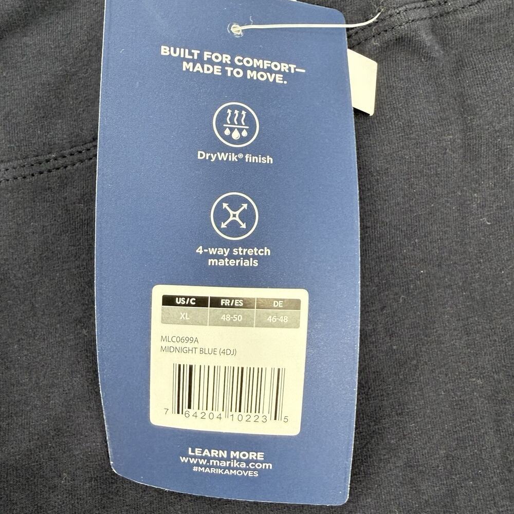 2 Marika Brooke High Rise Tummy Control Mid Calf Capri Size XL Blue & Black New! - Picture 6 of 14